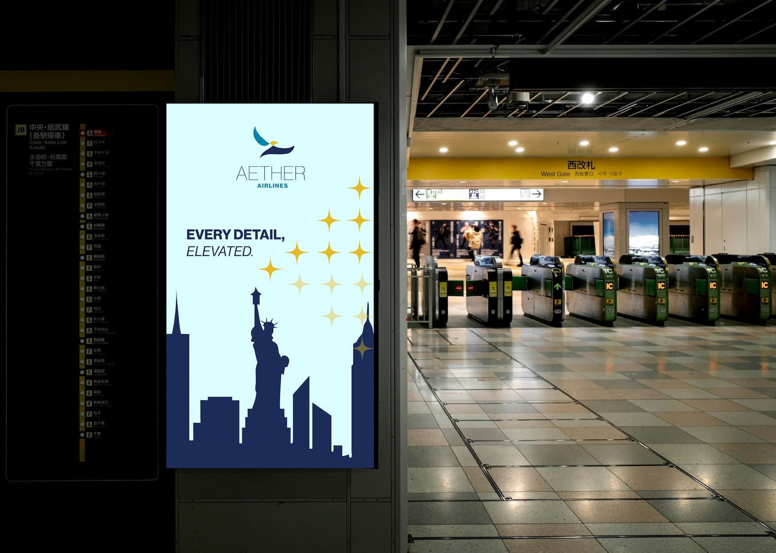 Aether Airlines mockup