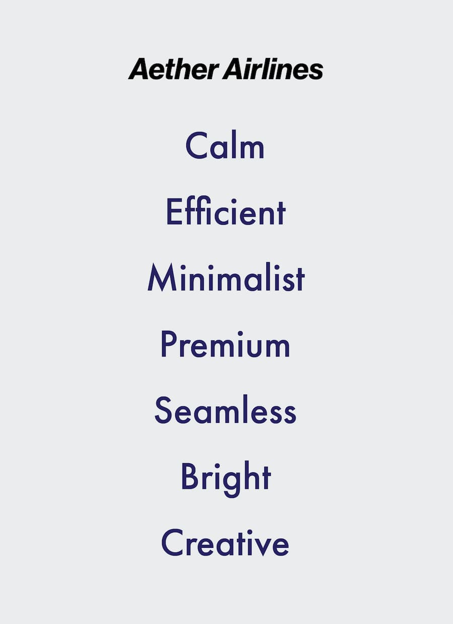 Aether Airlines core attributes